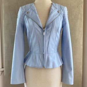 WHBM 0 Perfect Form Cotton Blend Moto Jacket NEW